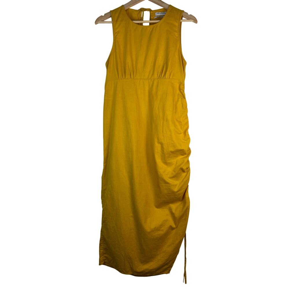Urban Outfitters Women's‎ M Yellow Sleeveless Ruched Maxi Dress *